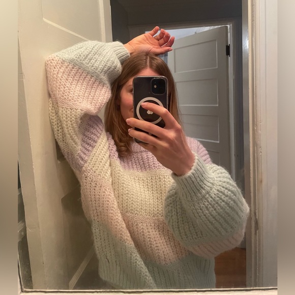 By Together Sweaters - NWOT Cozy color block soft knit oversized slightly cropped by together sweater M